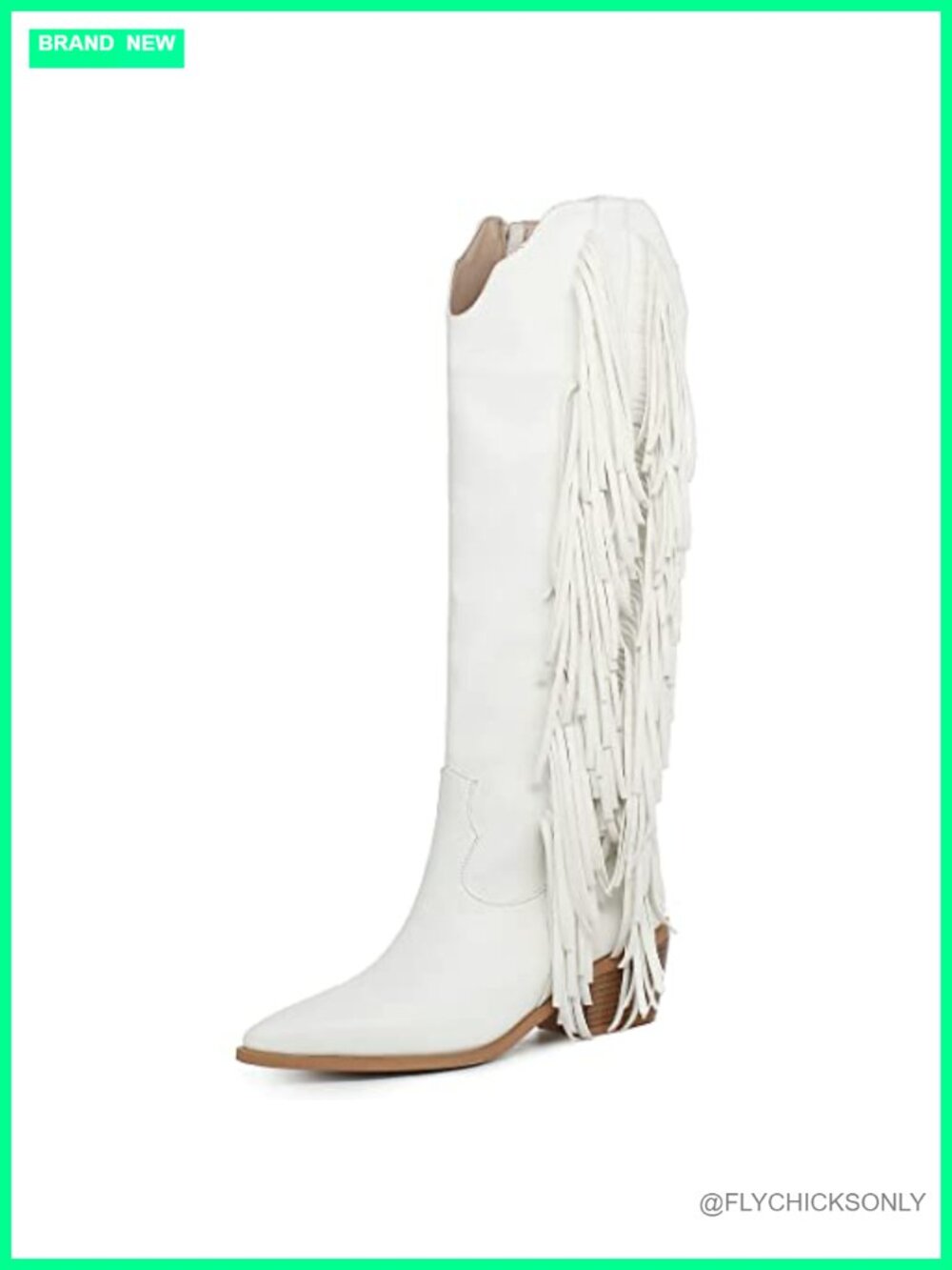Fringe Cowgirl Boots - Knee High Pointed Toe Western Boots